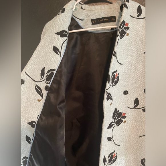 ZARA MANTEL JACKE BLUMEN KIMONO FLORAL PRINT JACQUARD COAT - Picture 6 of 15